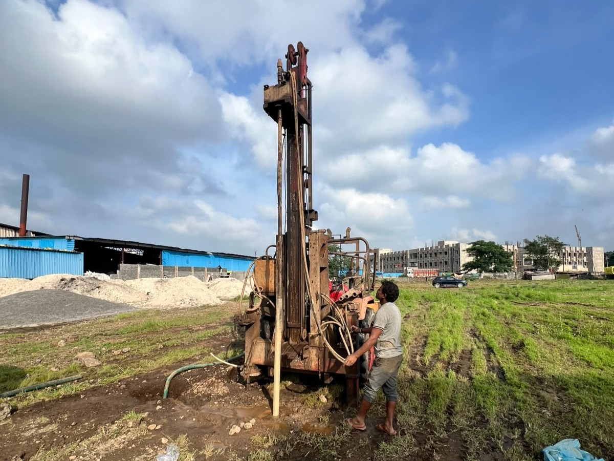 Drilling machine at work
